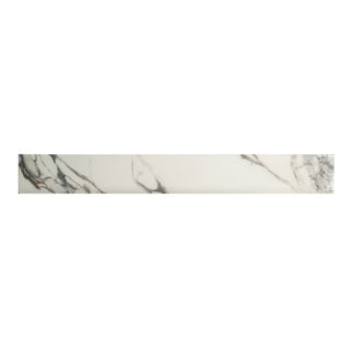 Sokkelflise i porcelænsstentøj, Superior, marmorimitation, blank, 7,5 × 60 cm