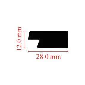 Højreprofil til lamelpaneler, ekstruderet polystyren, Power Ray AM1315, 2700 × 28 × 12 mm