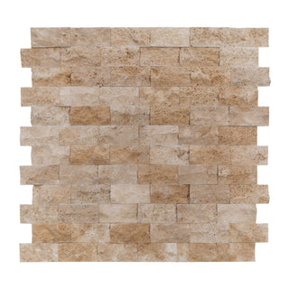 Travertin til inde/ude, Petra Rustic, spaltet, 7,5 × 15 × 1,8 cm