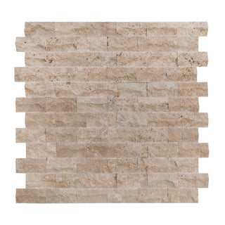Travertin til inde/ude, Petra Light, spaltet, 7,5 × 15 × 1,8 cm