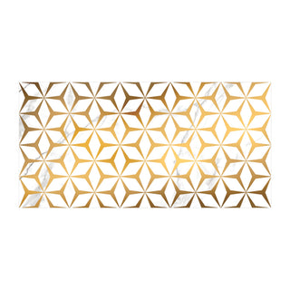 Keramisk dekor til bad/køkken, Cesarom Carrara Gold 2660-0108, 30 × 60 cm, hvid, blank