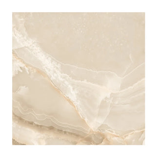 Porcelænsflise til inde/ude, Fenda Onyx Beige, 60 × 60 cm, blank, retificeret, marmorlook