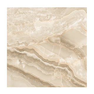 Porcelænsflise til inde/ude, Fenda Onyx Beige, 60 × 60 cm, blank, retificeret, marmorlook
