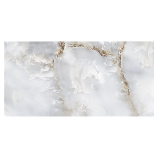 Porcelænsflise til inde/ude, Cloudy Onyx, 60 × 120 cm, blank, rektificeret, marmorlook