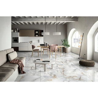 Porcelænsflise til inde/ude, Cloudy Onix Polish, 60 × 60 cm, blank, retificeret, marmorlook
