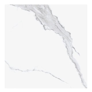 Porcelænsflise til inde/ude, Marmi Statuario, 60 × 60 cm, blank, rektificeret, marmorlook