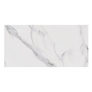Porcelænsflise til inde/ude, Godina White, 60 × 120 cm, mat, rektificeret, marmorlook