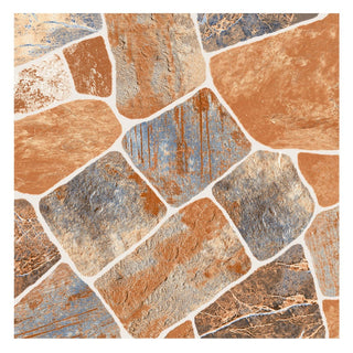 Porcelænsflise til inde/ude, Riverstone Cotto, 45 × 45 cm, mat, stenlook