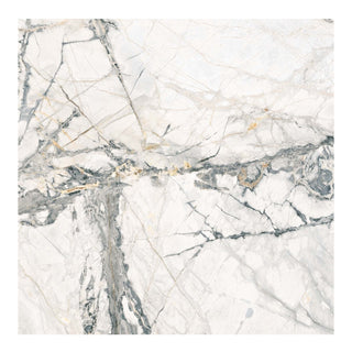 Porcelænsflise til inde/ude, Fiore Arabesque White 6159, 60 × 60 cm, mat, rektificeret, marmorlook