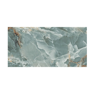 Porcelænsflise til inde/ude, Marmo Onice Green, 80 × 160 cm, blank, retificeret, marmorlook