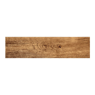 Porcelænsflise til inde/ude, Foresta Bronzo, 15 × 90 cm, mat, trælook