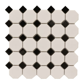 Mosaik, Octogon White, 29,5 × 29,5 cm, mat