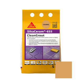 Fugemasse til fliser og klinker Sikaceram-655 Cleangrout, caramel, indendørs / udendørs, 5 kg