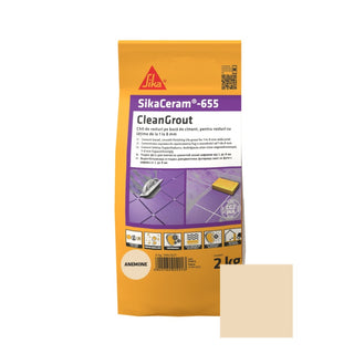 Fugemasse til fliser og klinker Sikaceram-655 Cleangrout, anemone, indendørs / udendørs, 2 kg