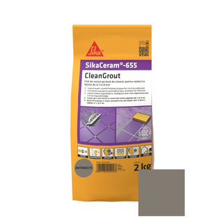 Fugemasse til fliser og klinker SikaCeram-655 CleanGrout, anthracite, indendørs / udendørs, 2 kg
