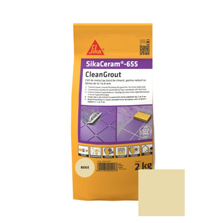 Fugemasse til fliser og klinker Sikaceram-655 Cleangrout, beige, indendørs / udendørs, 2 kg