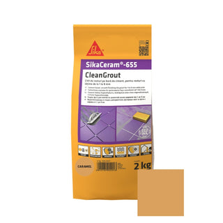Fugemasse til fliser og klinker Sikaceram-655 Cleangrout, caramel, indendørs / udendørs, 2 kg