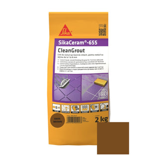Fugemasse til fliser og klinker Sikaceram-655 Cleangrout, dark brown, indendørs / udendørs, 2 kg