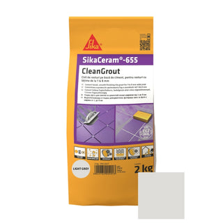 Fugemasse til fliser og klinker Sikaceram-655 Cleangrout, light grey, indendørs / udendørs, 2 kg