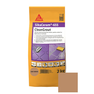 Fugemasse til fliser og klinker Sikaceram-655 Cleangrout, oak wood, indendørs / udendørs, 2 kg