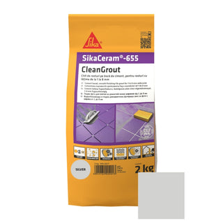 Fugemasse til fliser og klinker Sikaceram-655 Cleangrout, silver, indendørs / udendørs, 2 kg