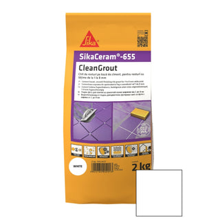 Fugemasse til fliser og klinker Sikaceram-655 Cleangrout, white, indendørs / udendørs, 2 kg