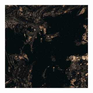 Porcelænsflise til inde/ude, Magnifique Black, 60 × 60 cm, blank, rektificeret, marmorlook
