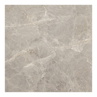 Porcelænsflise til inde/ude, Dakota Grey, 80 × 80 cm, blank, rektificeret, marmorlook