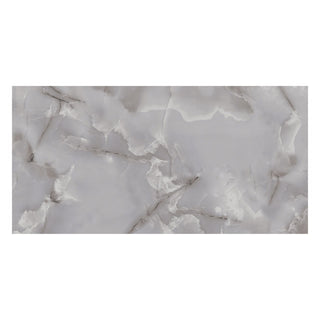 Porcelænsflise til inde/ude, Aden Dark Grey, 60 × 120 cm, blank, rektificeret, marmorlook