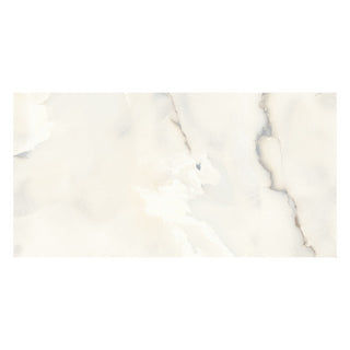Porcelænsflise til inde/ude, Neo Onyx White, 60 × 120 cm, blank, rektificeret, marmorlook