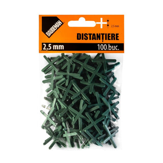 Fliskryds til keramiske fliser, Baudeman, fuge 2,5 mm, sæt med 100 stk.