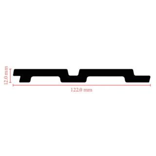 Dekorativt lamelpanel, hård polymer, Power Ray AM1302-Phoebe, 2700 × 122 × 12 mm
