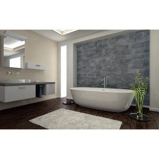 Dekorativ stenflise til vægbeklædning, Modulo Neo Deep Grey, Indendørs/udendørs, Sort