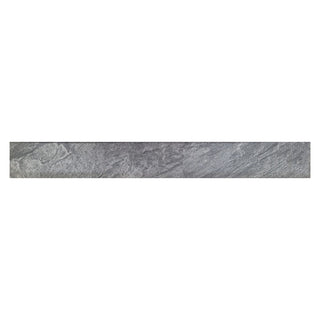 Sokkelflise i porcelæn, Toronto Black, stenimitation, blank, 7,5 × 60 cm
