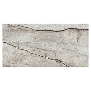 Porcelænsflise til inde/ude, Costline Pearl, 60 × 120 cm, halvblank, rektificeret, marmorlook
