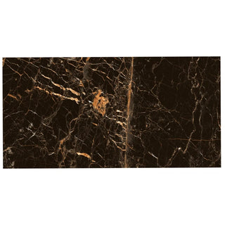 Porcelænsflise til inde/ude, Golden Black, 60 × 120 cm, blank, rektificeret, marmorlook
