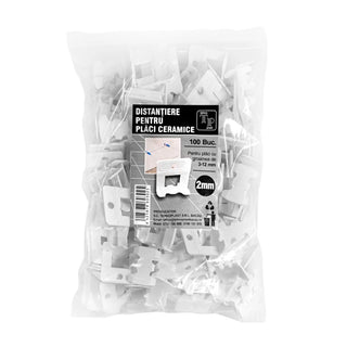 Flisekryds til keramiske fliser – 2 mm fuge, 100 stk.