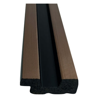 Højre afslutningsprofil til lamelpaneler, hård polymer, Wood Class RS1054, 2700 × 37 × 12 mm
