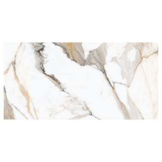 Porcelænsflise til inde/ude, Cersanit Dorado White Satin, 59,8 × 119,8 cm, satineret, rektificeret, marmorlook