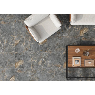 Porcelænsflise til inde/ude, Cersanit Stone Galaxy Mat, 59,8 × 59,8 cm, grå, mat, stenlook, 1,0 m2/pakke7