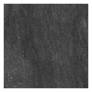 Porcelænsflise til inde/ude, 2 cm, Rako 6461-0206 Quarzit Black, 60 × 60 cm, mat, slebet, stenlook