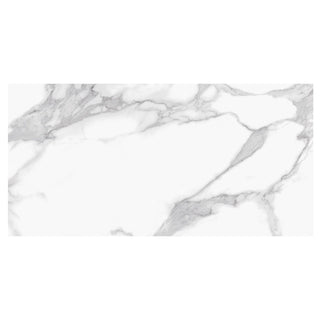 Porcelænsflise til inde/ude, Purity White, 59,5 × 120 cm, halvblank, rektificeret, marmorlook