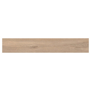 Porcelænsflise til inde/ude, Kai 6267 Chateau Brown, 20 × 120 cm, mat, rektificeret, trælook