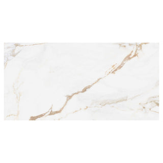 Porcelænsflise til inde/ude, Kai 6597 E-Marble White, 60 × 120 cm, mat, retificeret, marmorlook