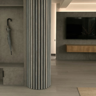 Fleksibelt dekorativt lamelpanel, hård polymer, Wood Class RFE881, 2700 × 63,3 × 23,8 mm