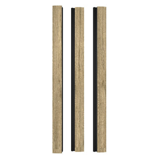 Fleksibelt dekorativt lamelpanel, hård polymer, Wood Class RFE802, 2700 × 63,3 × 23,8 mm
