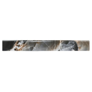 Fodliste i porcelænsstentøj, Dazzle Onyx Black, marmorimitation, mat, 7,5 × 60 cm