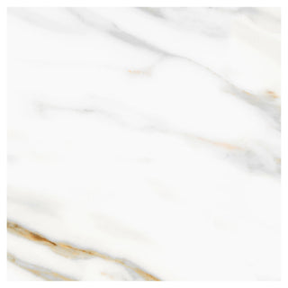 Porcelænsflise til inde/ude, Aura White, 60 × 60 cm, blank, retificeret, marmorlook, 1,44 m2/pakke