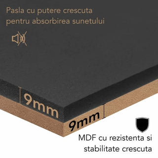 Dekorativt akustikpanel, MDF + filt, Naimeed D6761, 900 × 450 × 18 mm