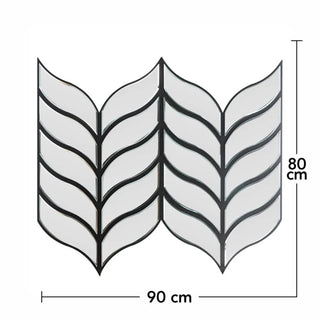 Dekorativt akustikpanel, glas + filt, Naimeed D6777, 900 × 800 × 12 mm